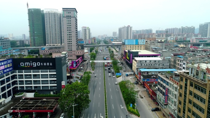 广州增城开发区牌匾空镜107国道城市空镜