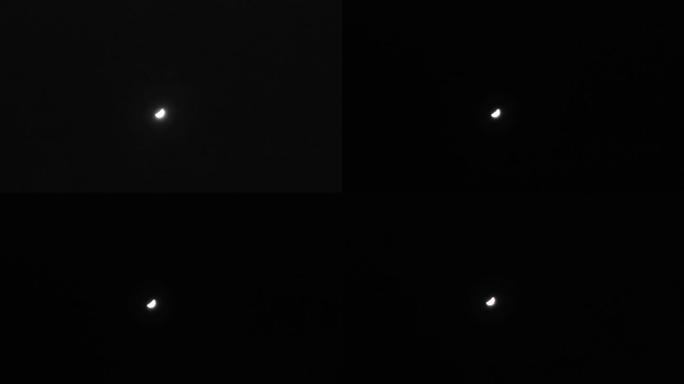 （4K）冬至夜晚的月亮~半月~月亮