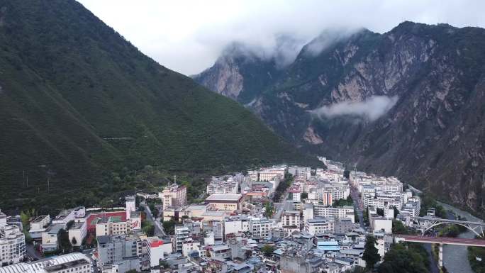 四川阿坝理县大气航拍