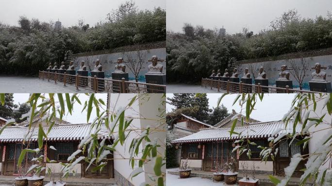 南郭寺冬雪网红打卡地古风门