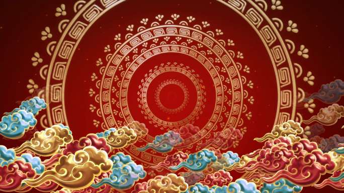 4K祥云中国风循环