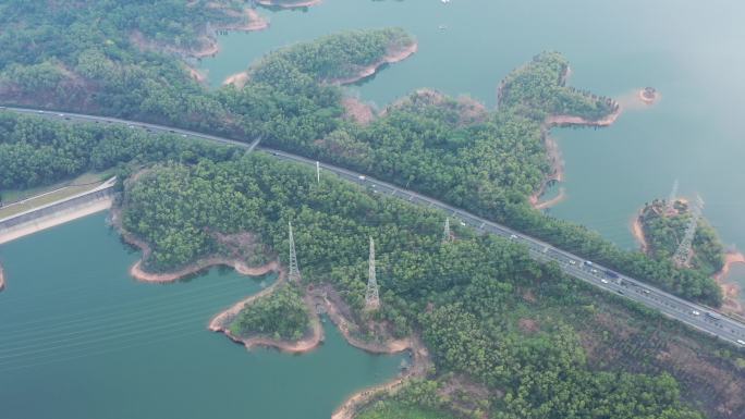 4k航拍深圳松子坑大桥高速公路