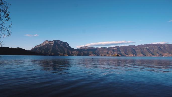 云南四川落水凉山泸沽湖延时摄影