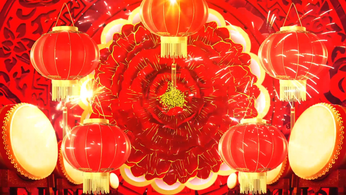 火火的中国喜庆节日舞台背景视频