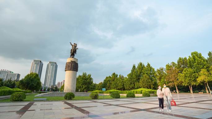 保定军校广场雕塑延时