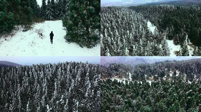 航拍重庆武隆仙女山冬季雪景大片