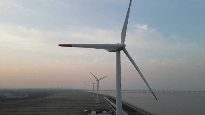 【4K】风力发电风扇航拍/4k航拍