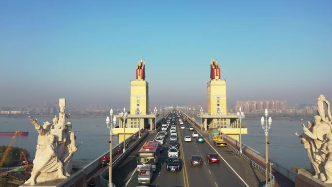 南京长江大桥航拍4K