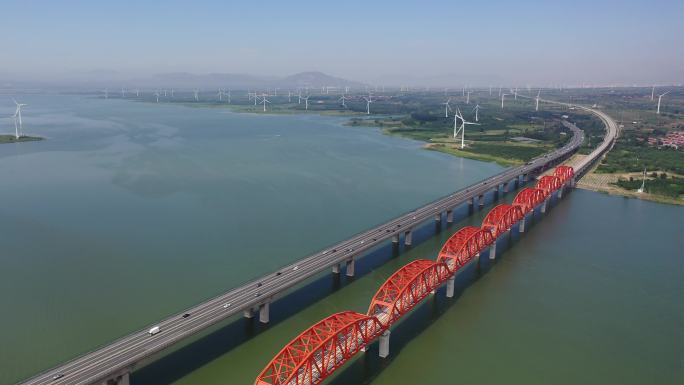 4k航拍中国铁路建设京张高铁官厅水库大桥