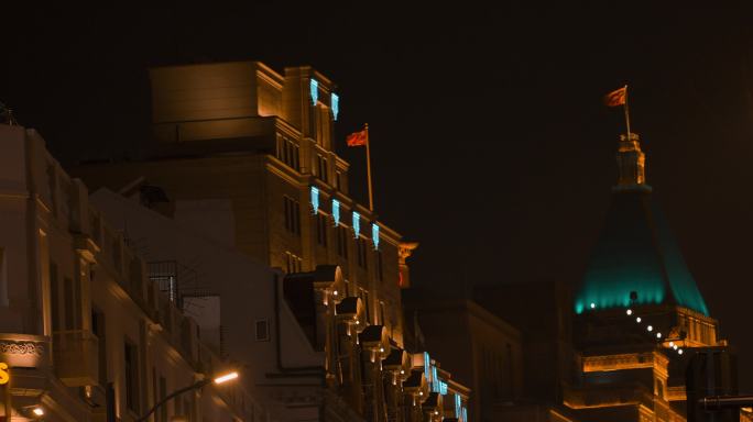 上海南京路和平饭店夜景