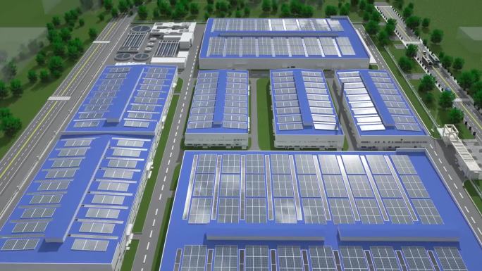 三维厂区太阳能动画