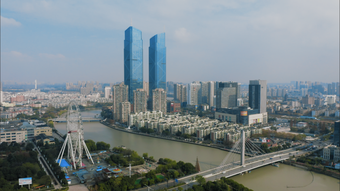 【4K】浙江湖州市大气航拍