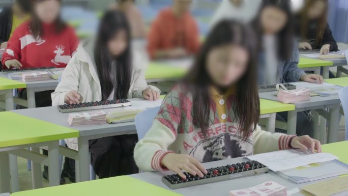 大学会计专业学生教师学习实拍素材