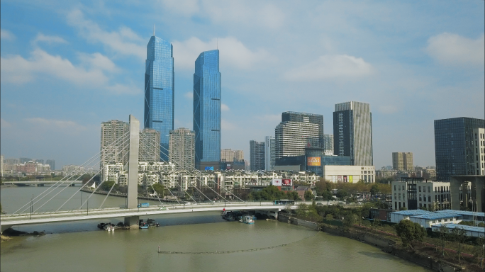 【4K】湖州市中心大景航拍