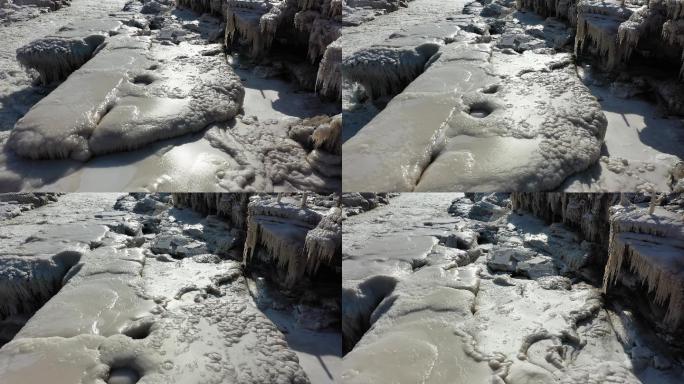 黄河岸边的冰挂