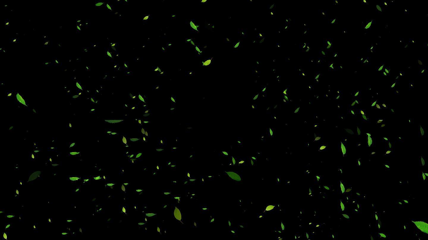 4K绿色叶子冲屏动画循环