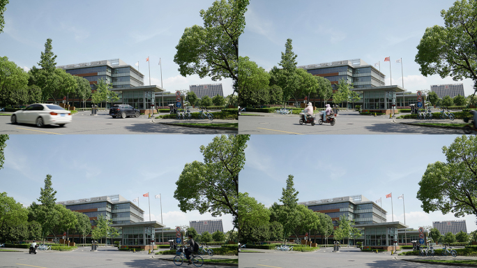 紫竹科学园区微软办公楼大门绿化美丽环境