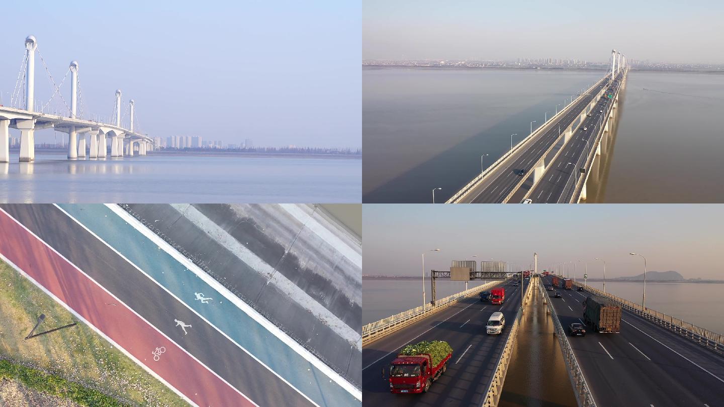 航拍1080p杭州下沙江东大桥车流