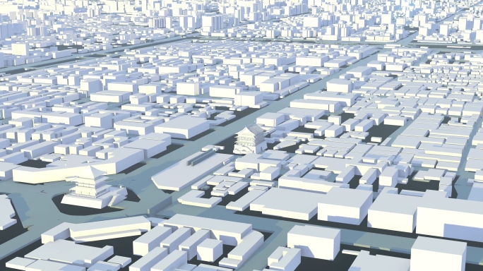 西安4K三维城市建筑模型地形建模地图