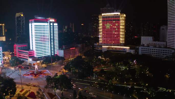 广州海珠广场夜景4K航拍