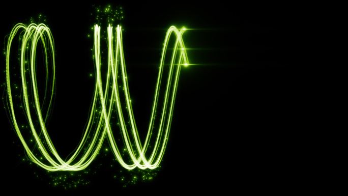 绿色横向螺旋光线线条