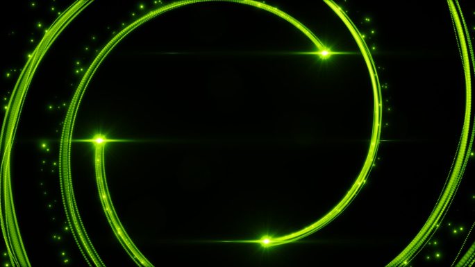 绿色螺旋光线线条汇聚