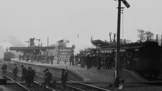 早期近代英国伦敦火车站蒸汽机车