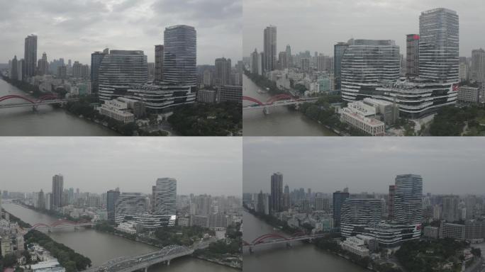 广州海珠桥解放大桥星寰广场航拍