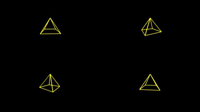 3D金色三角金字塔