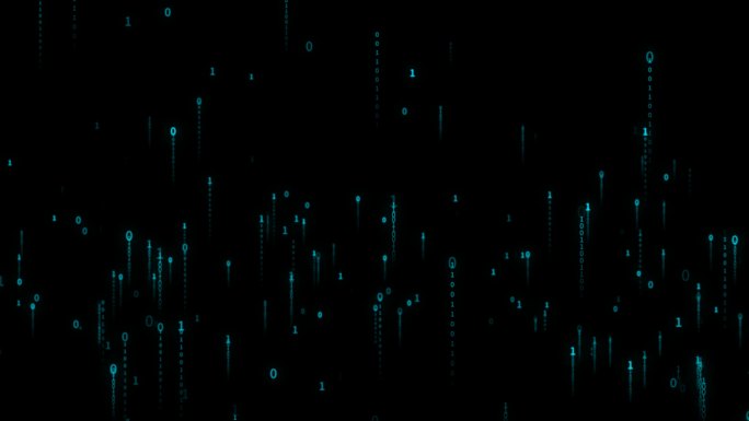 4K科技元素数字上升二进制数据流通用视频