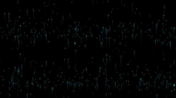 4K科技元素数字上升二进制数据流通用视频