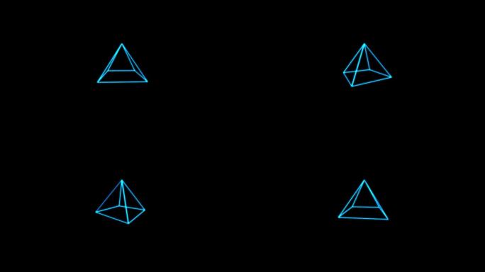 蓝色科技旋转三角锥