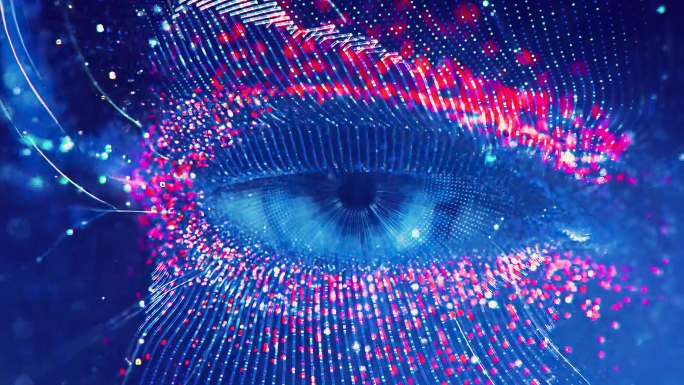 眼睛科技智慧酷炫未来赛博朋克粒子光线
