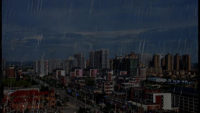 城市雷雨交加背景