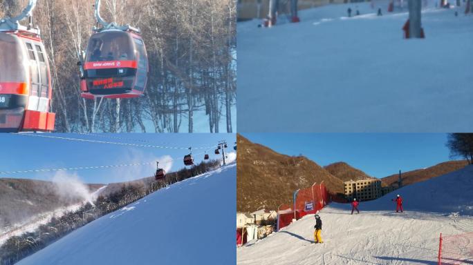 张家口冬季万龙滑雪场度假景现场纪实拍摄