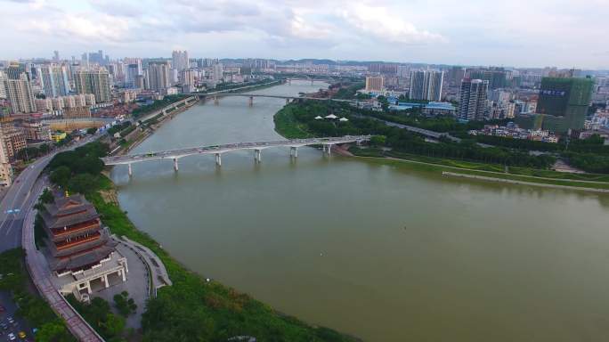 南宁市邕江一桥4K高清航拍素材