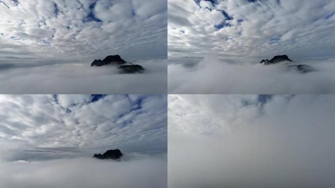 自然风光山顶云雾延时