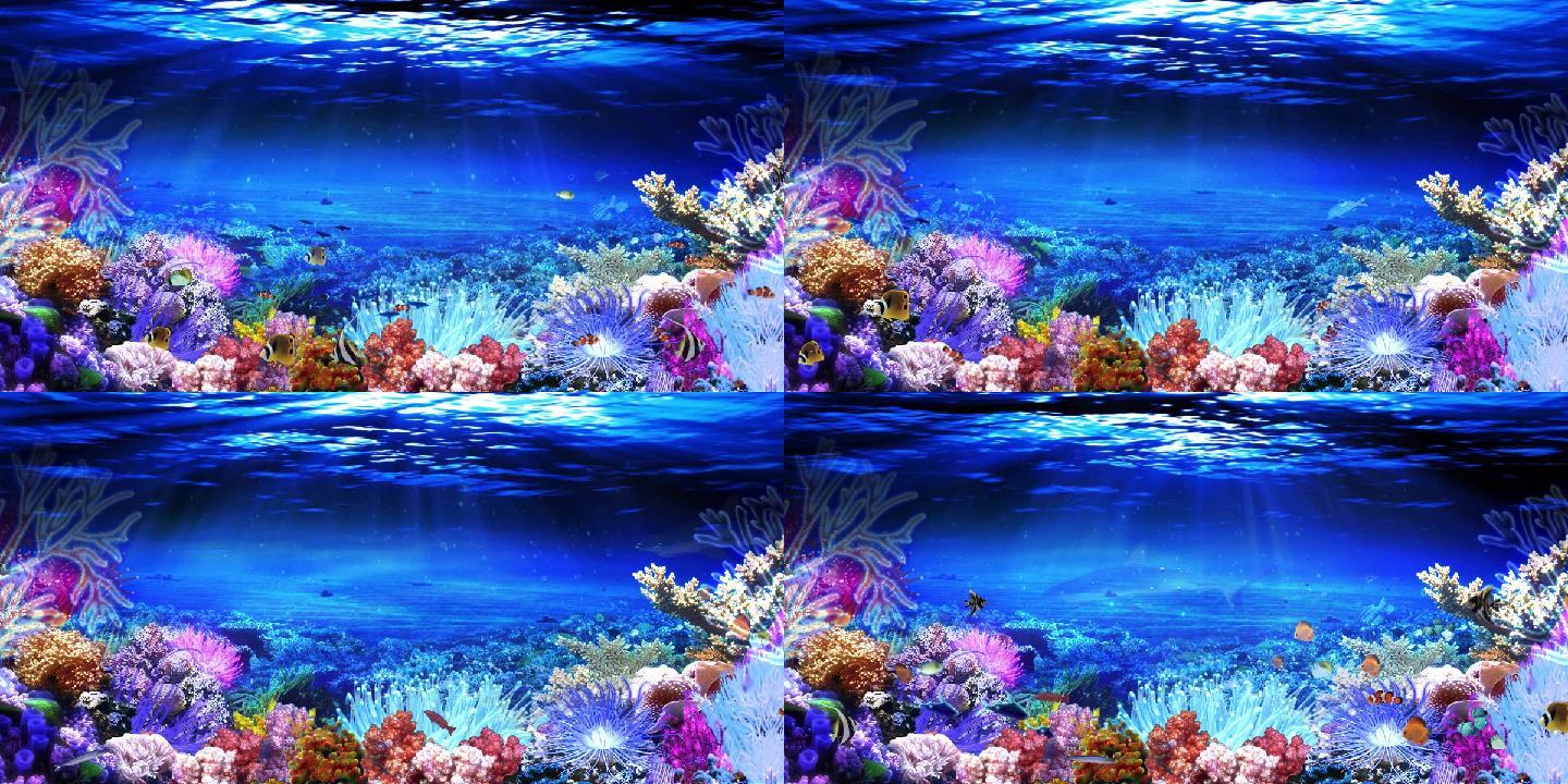 唯美梦幻珊瑚海舞台背景视频