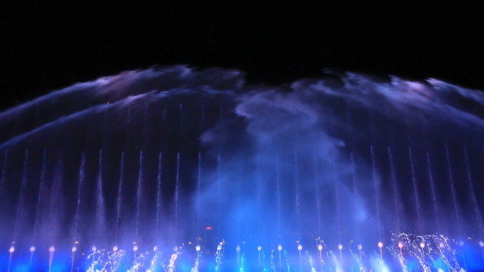超美震撼炫酷音乐喷泉实拍视频素材