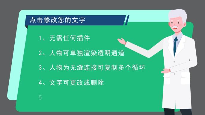 MG动画老医生讲解说员卡通Q版人物