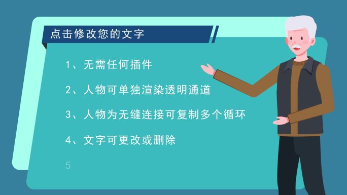 MG动画老年人老教授解说员卡通Q版人物