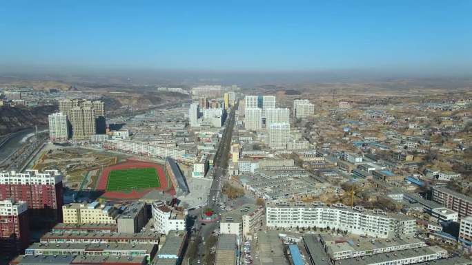 陕西榆林横山区4k航拍横山