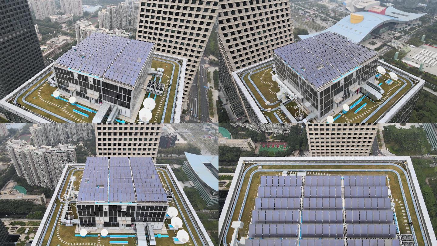 深圳城市高楼中太阳能储能板