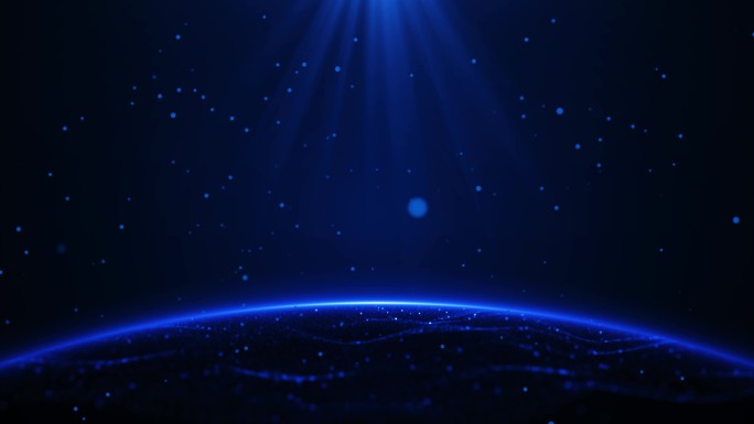 超唯美蓝色星球粒子舞台
