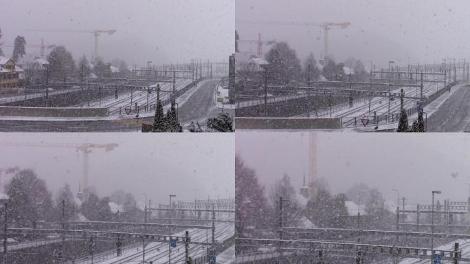冬天雪景铁路