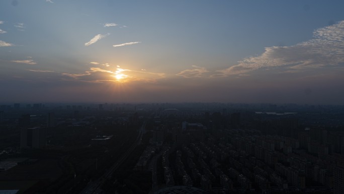 城市日落延时空镜