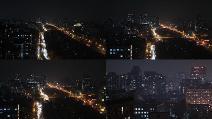 北京窗外 灯光-居民区延时-窗外车辆灯光