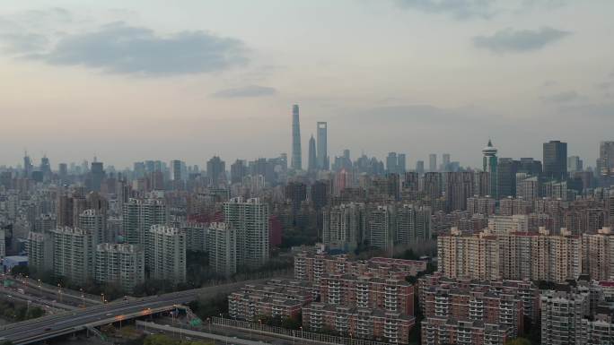 4K原素材-浦东干部学院到上海城市全景