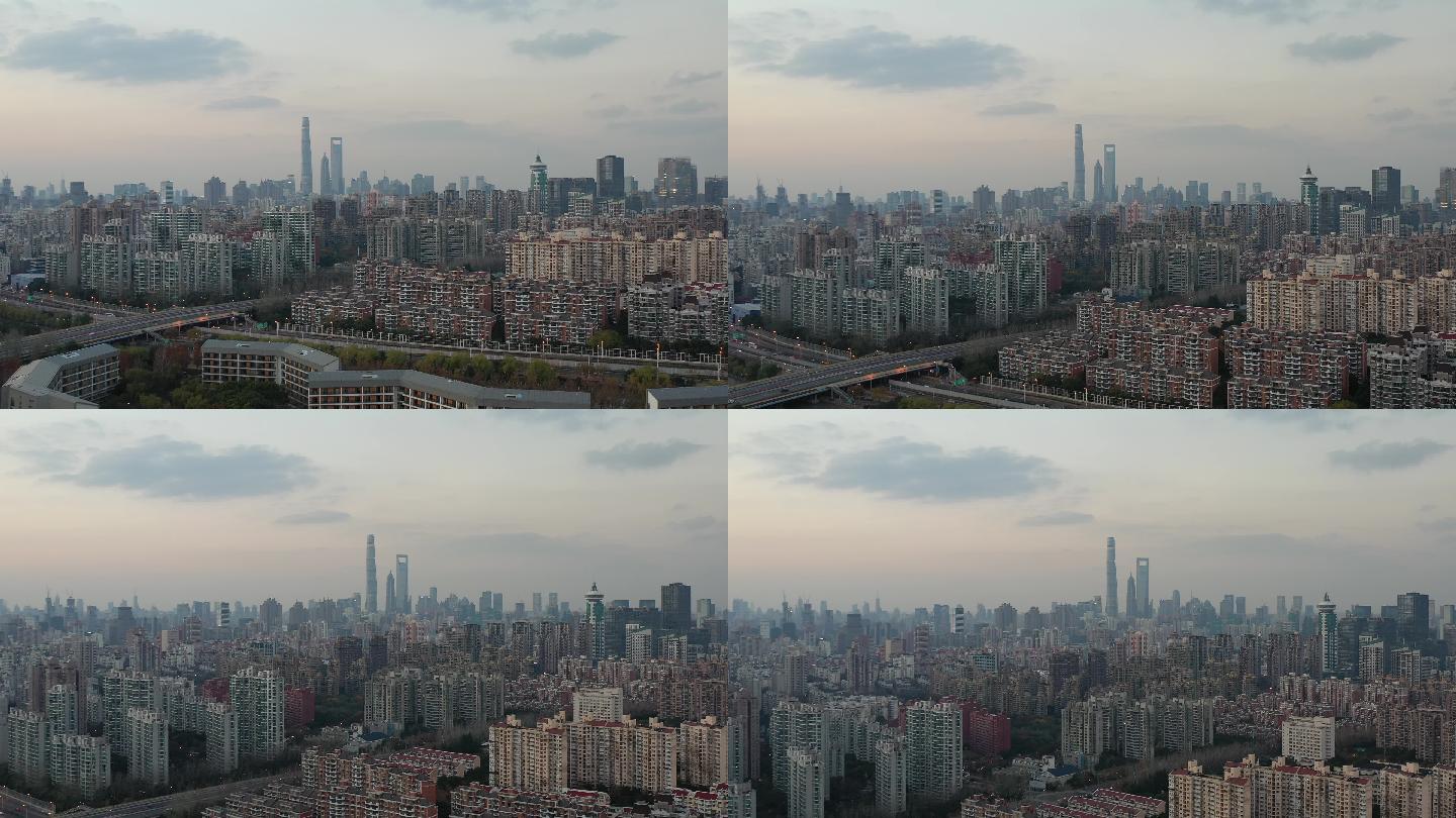 4K原素材-浦东干部学院到上海城市全景