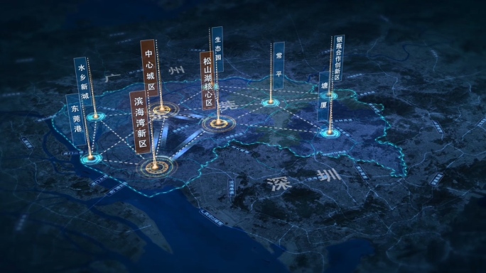 东莞地图路网城区划分AE模板